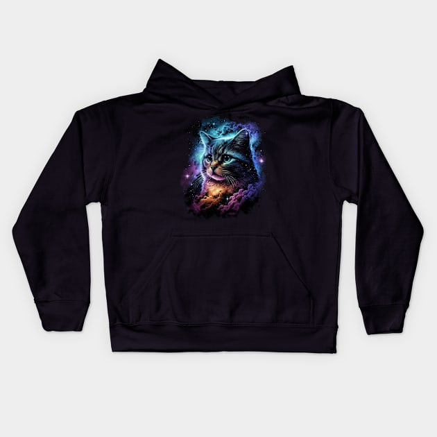 Cat Nebula Kids Hoodie by TreemanMorse